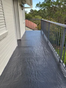 Balcony floor and railings after washing and painting in Sydney by house painters