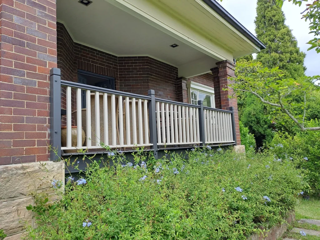 Multi-colour handrails and balustrades after painting