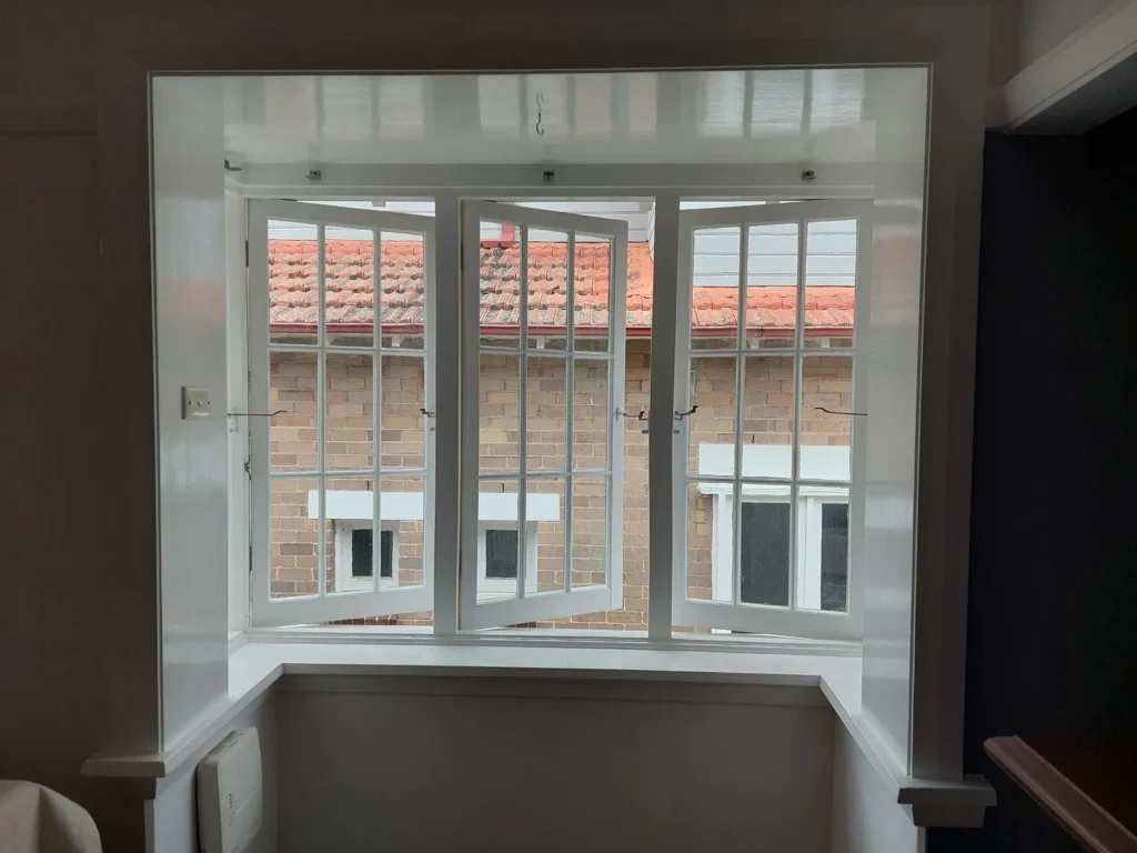Casement colonial grid window after painting