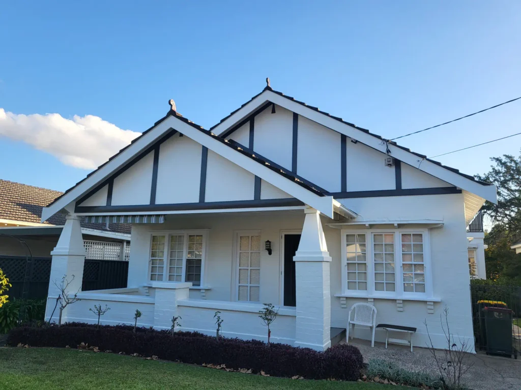 Painted double gable ends, Eastwood home