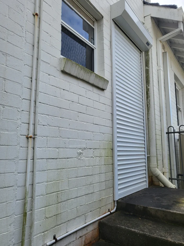 Exterior brick wall before work