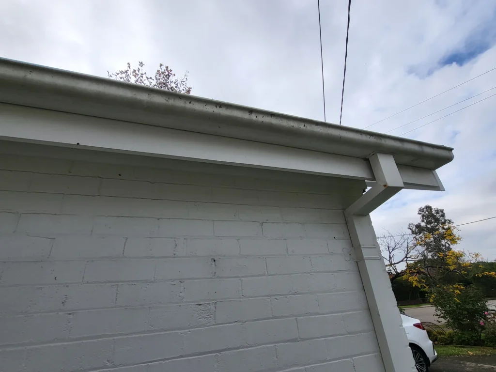 Gutter and fascia before painting