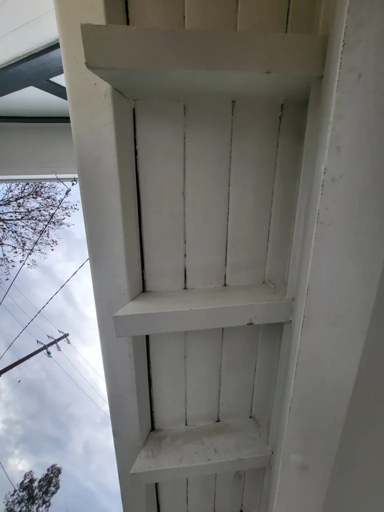 Eastwood home soffits and rafters before painting