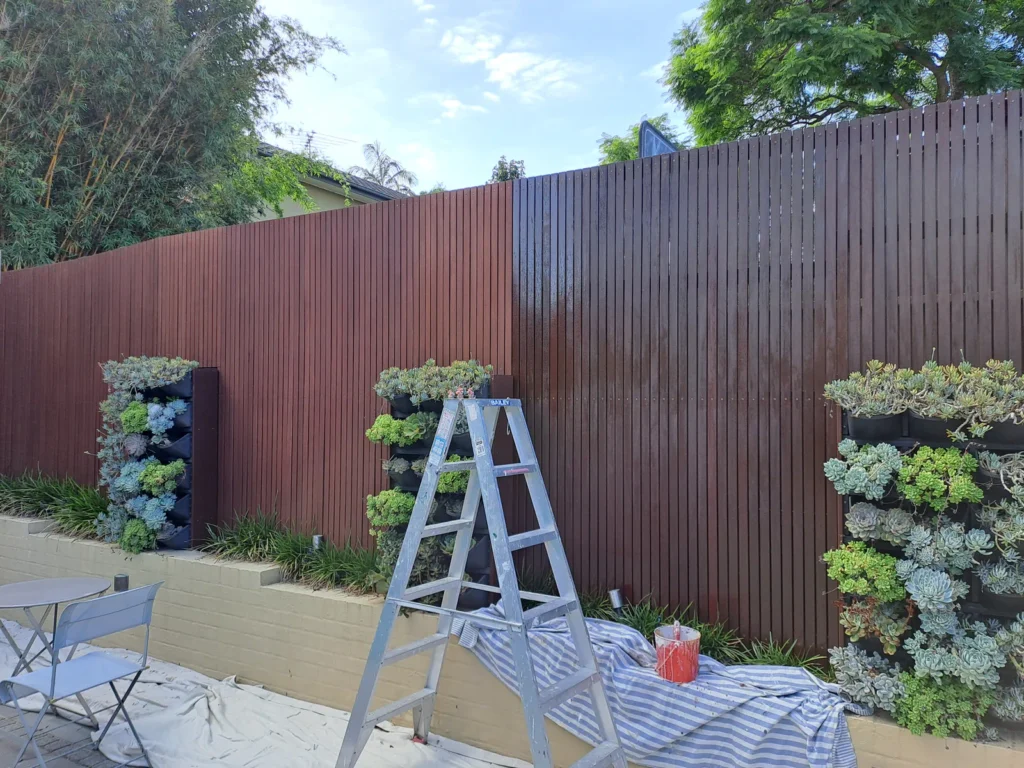 Timber fence oiling in Ryde, Sydney