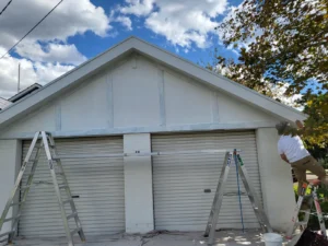 Front elevation of garage surface preparation in Sydney