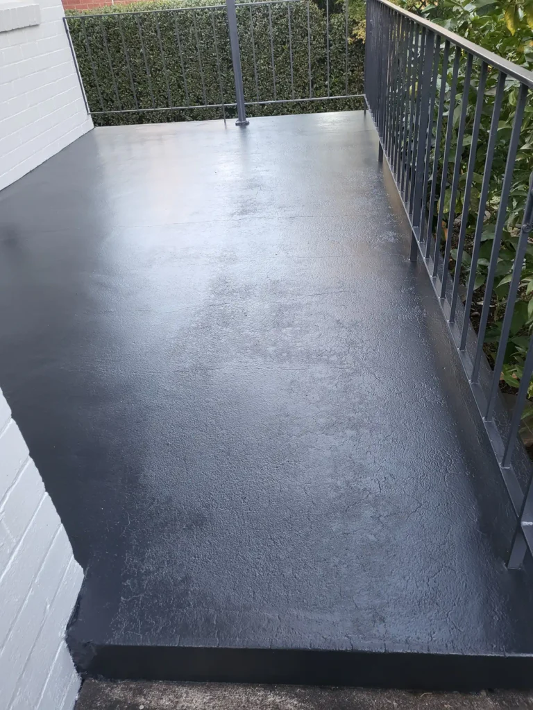 Balcony patio floor after full prep and painting